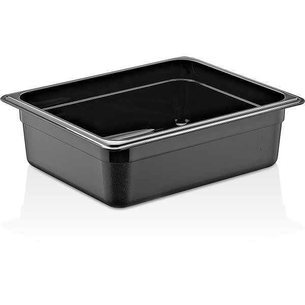 Polycarbonate Gastronorm Pan GN1/2 Depth 100mm Black 5 litres | Adexa GNP12100B