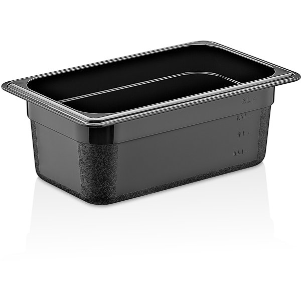 Polycarbonate Gastronorm Pan GN1/4 Depth 150mm Black | Adexa GNP14150B