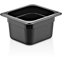 Polycarbonate Gastronorm Pan GN1/6 Depth 100mm Black 1.25 litres | Adexa GNP16100B