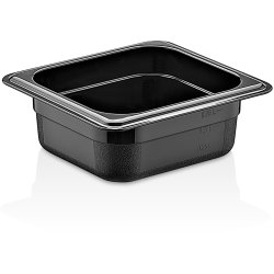 Polycarbonate Gastronorm Pan GN1/6 Depth 65mm Black 0.75 litres | Adexa GNP1665B