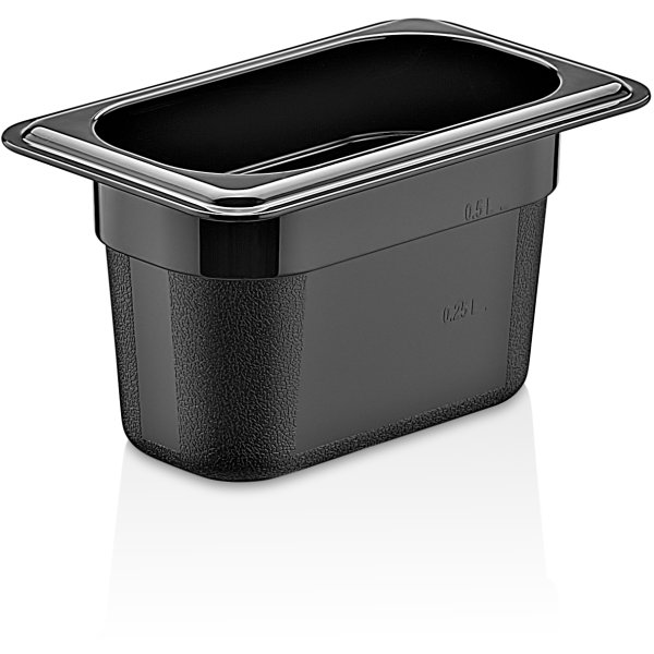 Polycarbonate Gastronorm Pan GN1/9 Depth 100mm Black | Adexa GNP19100B
