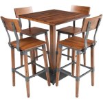 Rustic Bar Table Walnut Top 720x720mm Indoors | Adexa GS10143BAR30