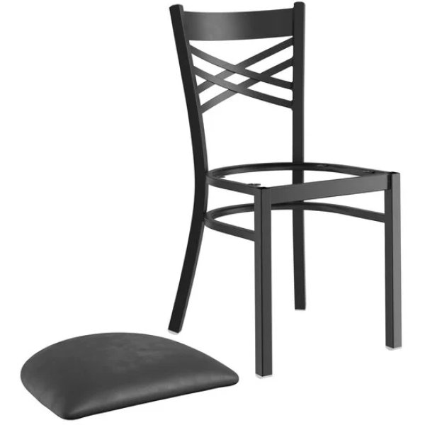Black Steel Cross Back Chair | Adexa GS6F0BFRAMEBLACK