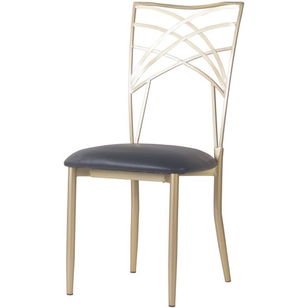 Bistro Dining Chair Metal Cross Back Gold Indoors | Adexa GSE0028