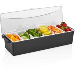 Garnish Tray / Condiment Dispenser with Lid 6 compartments | Adexa GSE06