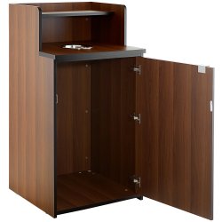 Waste Bin Enclosure Cabinet with Drop hole and Tray shelf 625x605x1210mm Walnut | Adexa GSLJ0003W