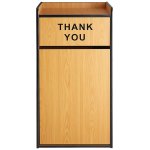 Commercial Rubbish Bin Cabinet & Tray Shelf 'Thank You' Natural | Adexa GSLJ006N