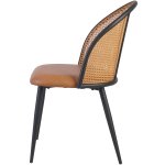 Bistro Rattan Chair with Black Vinyl Seat Round Back | Adexa GSM1023BLACK