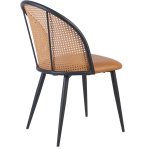 Bistro Rattan Chair with Black Vinyl Seat Round Back | Adexa GSM1023BLACK