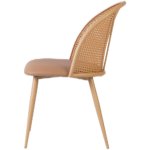Bistro Rattan Chair with Brown Vinyl Seat Round Back | Adexa GSM1023NATURAL