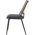 Bistro Rattan Chair with Black Vinyl Seat Square Back | Adexa GSM1024BLACK