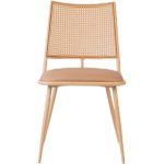 Bistro Rattan Chair with Brown Vinyl Seat Square Back | Adexa GSM1024NATURAL