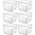 Pack of 6 Food storage Container with lid 11.4 litre 290x300x212mm Polypropylene | Adexa GSPP12+GSPPL12