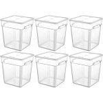 Pack of 6 Food storage Container with lid 17.2 litre 290x300x320mm Polypropylene | Adexa GSPP18+GSPPL12