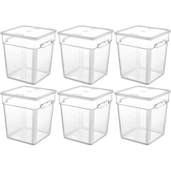 Pack of 6 Food storage Container with lid 17.2 litre 290x300x320mm Polypropylene | Adexa GSPP18+GSPPL12