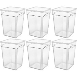Pack of 6 Food storage Container with lid 20.8 litre 290x300x400mm Polypropylene | Adexa GSPP22+GSPPL12