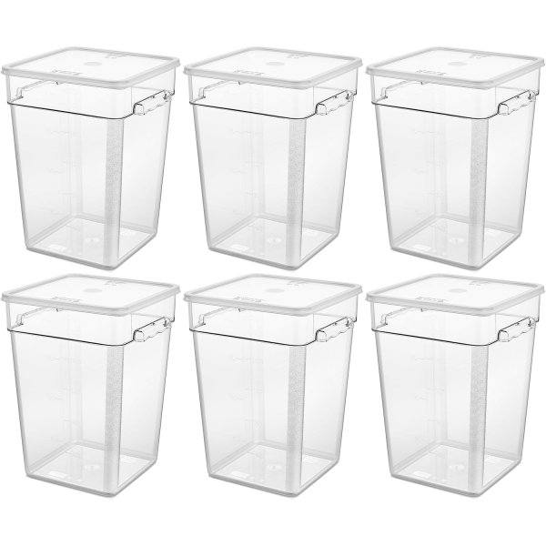 Pack of 6 Food storage Container with lid 20.8 litre 290x300x400mm Polypropylene | Adexa GSPP22+GSPPL12