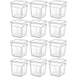 Pack of 12 Food storage Container with lid 3.8 litre 201x189x187mm Polypropylene | Adexa GSPP4+GSPPL2