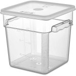 Pack of 12 Food storage Container with lid 7.6 litre 242x232x232mm Polypropylene | Adexa GSPP8+GSPPL6