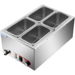 Commercial Bain Marie with Drain Tap 4xGN1/4 Including 4 containers with lid | Adexa HB4