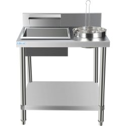 Professional Stainless Steel Breading Table with Upstand | Adexa HBT1000