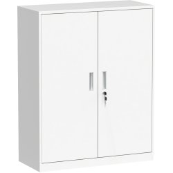 Commercial Metal Storage Cabinet Lockable with 2 Shelves 800x400x900mm White | Adexa HDWAC02A