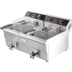 Commercial Fryer Double Electric 2x13 litre 10kW Countertop | Adexa HEF132V