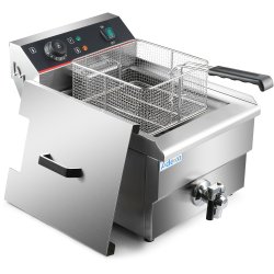 Commercial Fryer Single Electric 16 litre 5kW Countertop Drainage tap | Adexa HEF161V