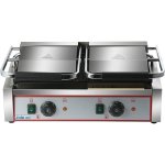 Heavy Duty Twin Panini Contact grill Ribbed 3.6kW Dual Zone | Adexa HEG813