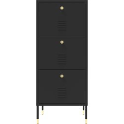 Metal Storage Cabinet 3 Drawers 420x400x1015mm Black | Adexa HMA12