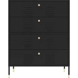 Metal Storage Cabinet 4 Drawers 800x400x1015mm Black | Adexa HMA14