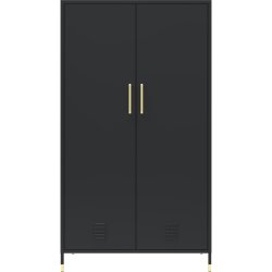 Commercial Steel Black Storage Cabinet 2 Doors 3 Shelves 800x400x1440mm Black | Adexa HMA17