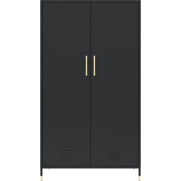Commercial Steel Black Storage Cabinet 2 Doors 3 Shelves 800x400x1440mm Black | Adexa HMA17