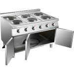 B GRADE Commercial Electric Cooker 6 Burners with Cabinet Base 15.6kW 900mm Depth | Adexa HRQ962 B GRADE