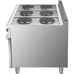 Commercial Electric Cooker 6 Burners with Cabinet Base 15.6kW 900mm Depth | Adexa HRQ962