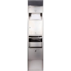 Built In Commercial Stainless Steel 3 in 1 Paper Towel Dispenser with Hand Dryer and Wastebin | Adexa HSD738A