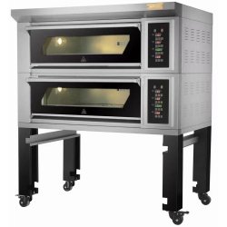 Bakery oven Electric 2 chambers 4 x 400x600mm trays 400°C Digital controls 13.2kW 380V | Adexa HTD40KI