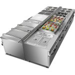 Commercial Electric Bain Marie with Cabinet 2xGN1/1 + 2xGN1/3 6kW 900mm Depth | Adexa HEB909A