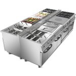 Commercial Electric Cooker 6 Burners with Cabinet Base 15.6kW 900mm Depth | Adexa HRQ962