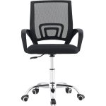 Mesh Office Desk Chair Black & Chrome | Adexa HY520M