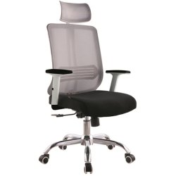 Mesh Office Chair with Headrest Black & Grey | Adexa HY803