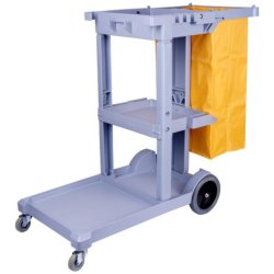 Professional Janitor/Cleaning Trolley Grey with Lid 1200x520x990mm | Adexa JYXMC301GREY