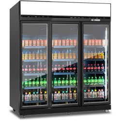 Commercial Display Refrigerator with Triple Glass door & Canopy 1530 litres Black | Adexa KLG1880