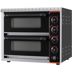 Commercial Double Pizza oven Electric 2 chamber 420x400 Mechanical controls 3kW | Adexa KNGEP04