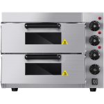Commercial Double Pizza oven Electric 2 chamber 415x400mm Mechanical controls 3kW | Adexa KNGEP2PT