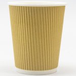 500pcs Kraft Ripple Wall Coffee Cup 8oz/237ml PE | Adexa KR8OZ