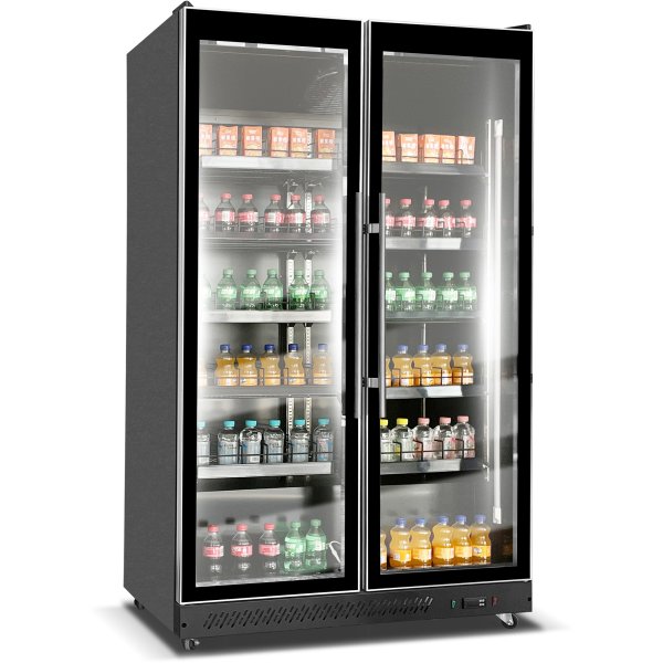 Commercial Display Refrigerator with Double Glass door 800 litres Black | Adexa KXG1120BLACK