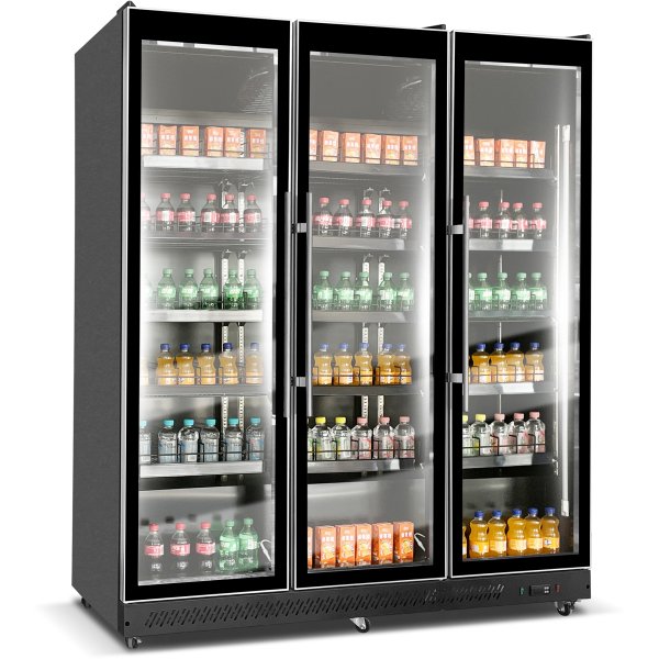 Commercial Display Refrigerator with Triple Glass 1200 litres door Black | Adexa KXG1680BLACK