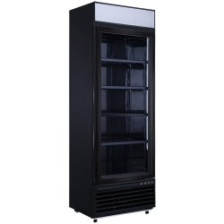 Commercial Display Freezer with Double Glass door 400 litres Black Canopy Light | Adexa LD500FBLACK