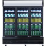 Commercial Bottle cooler 1300 litres Ventilated cooling 3 hinged doors Black | Adexa LG1300BFBLACK